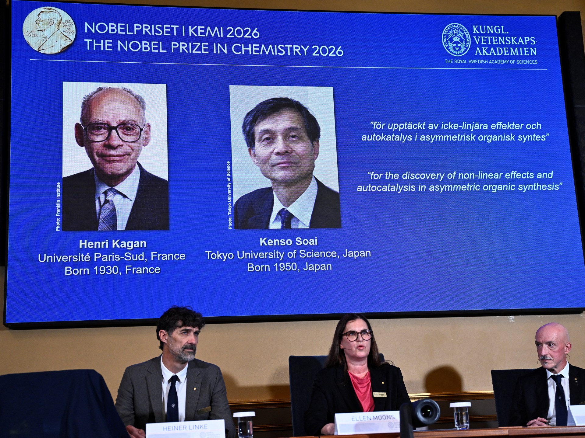Henri Kagan, Kenso Soai win chemistry Nobel for ‘mirror image’ breakthrough