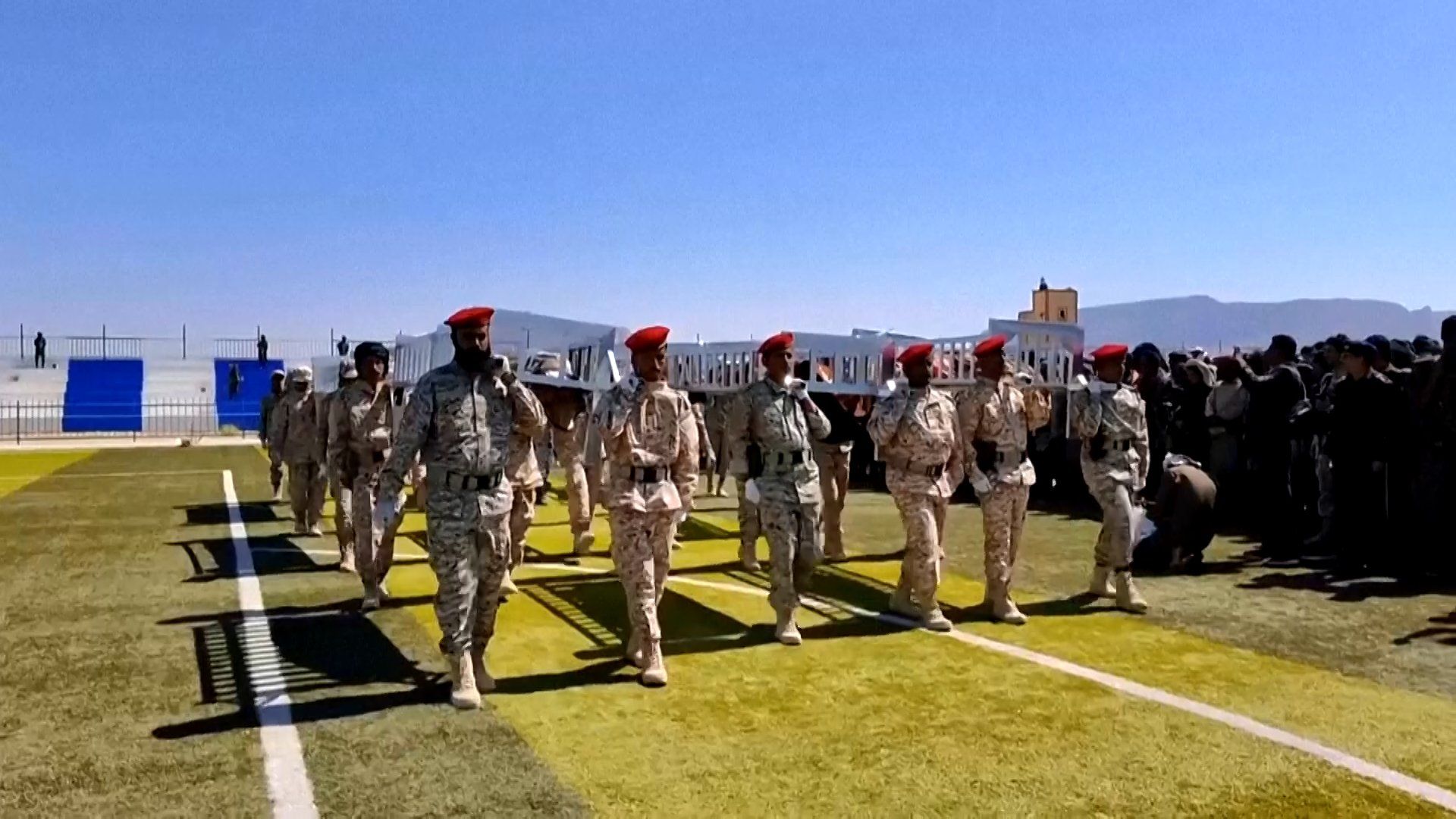 Yemen holds mass funeral for 75 recruits killed in Houthi strike