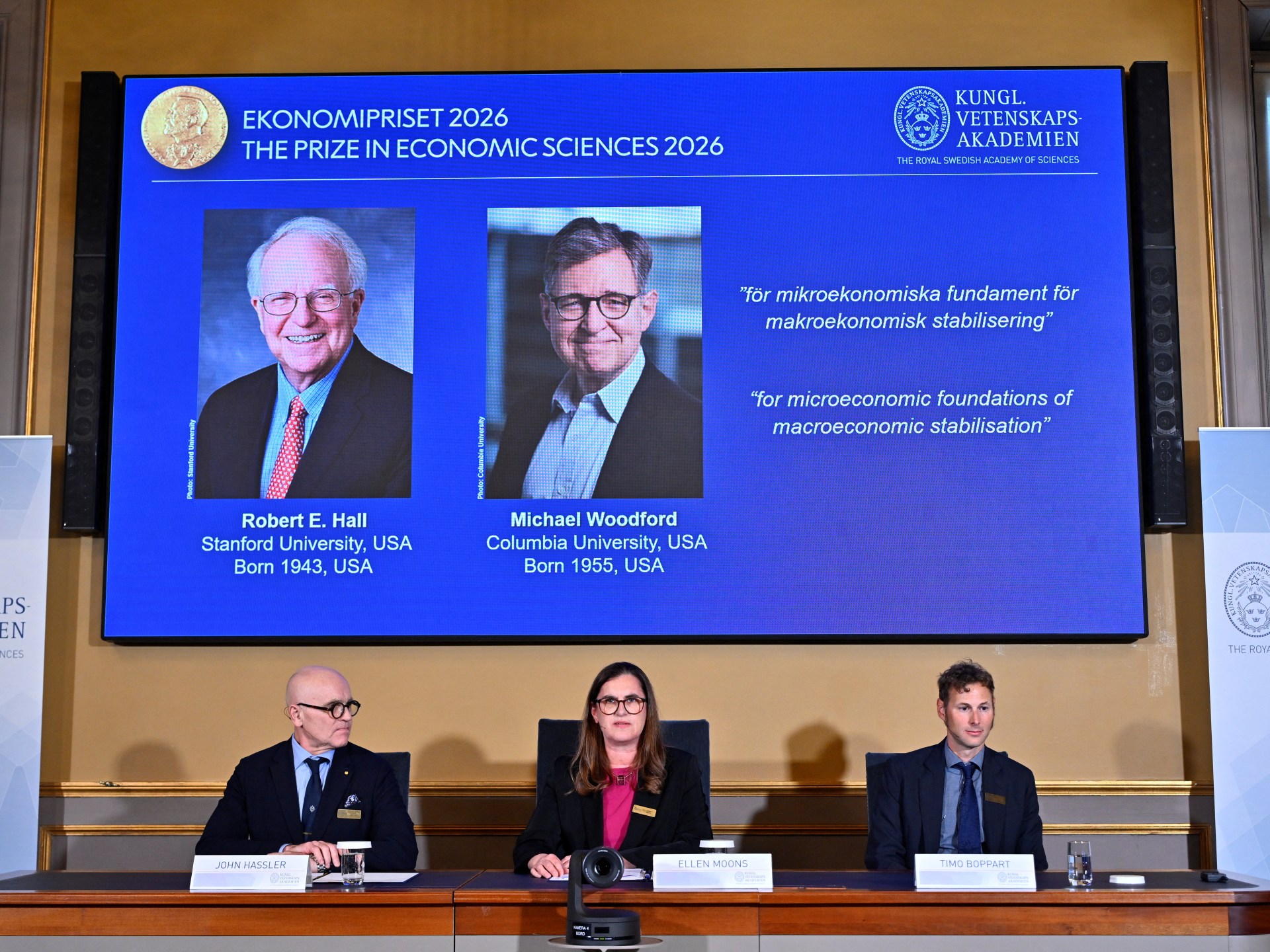 Nobel economics prize awarded to Robert Hall and Michael ⁠Woodford