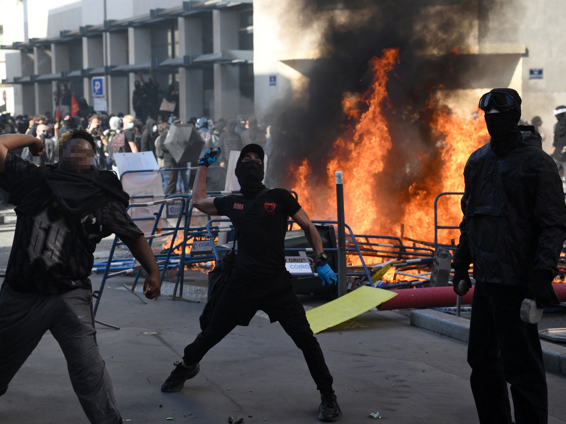 Photos: School blockades, street protests grip France