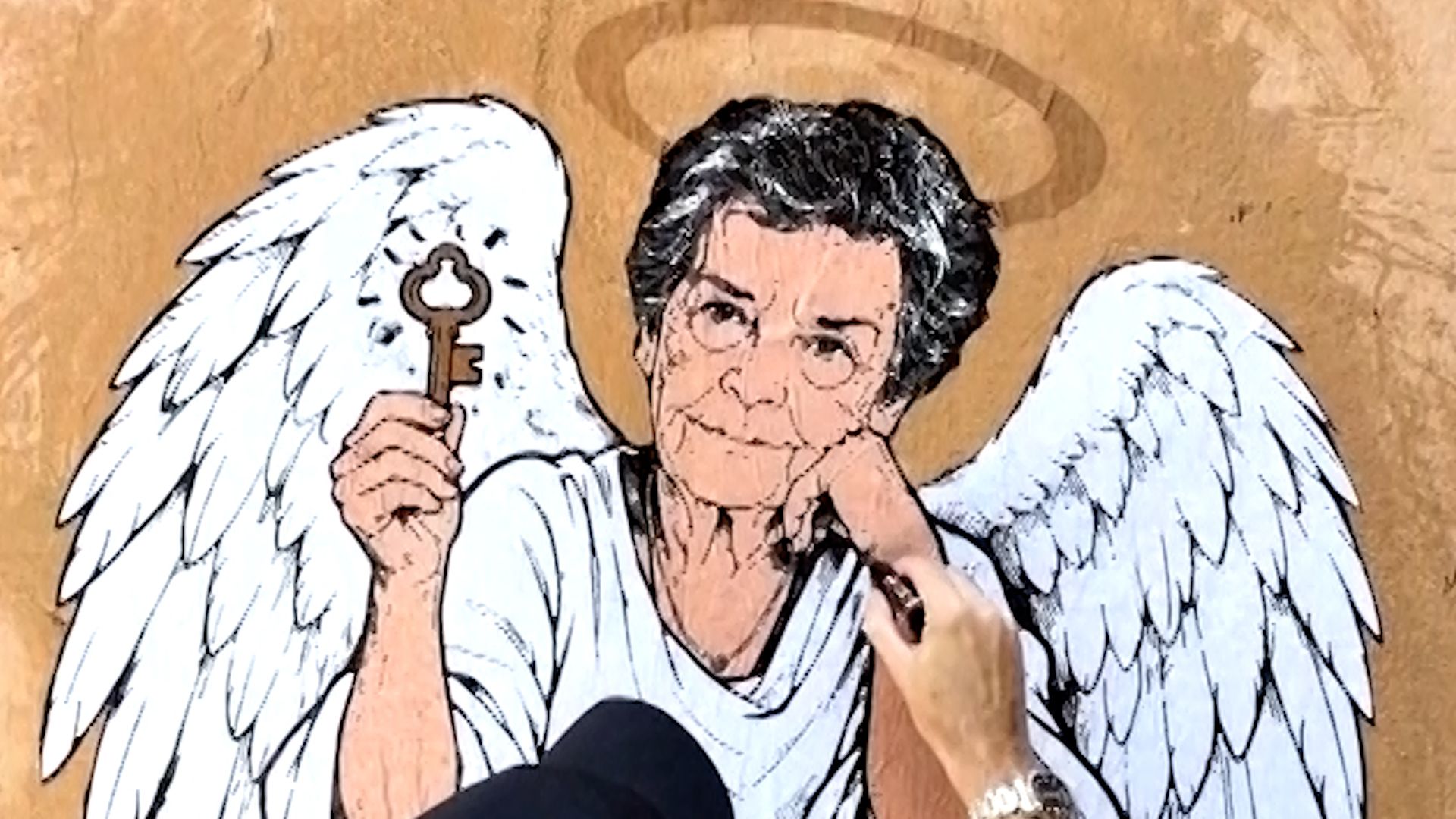 Graffiti artist honours Spain’s housing rights figure ‘Maricarmen’