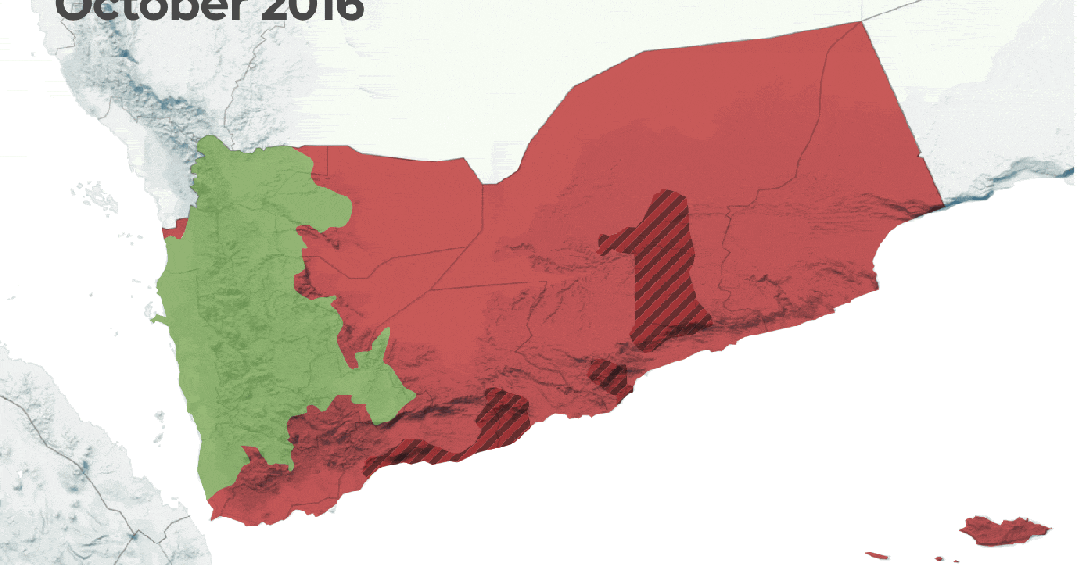 Yemen: Maps show 10 years of changing control
